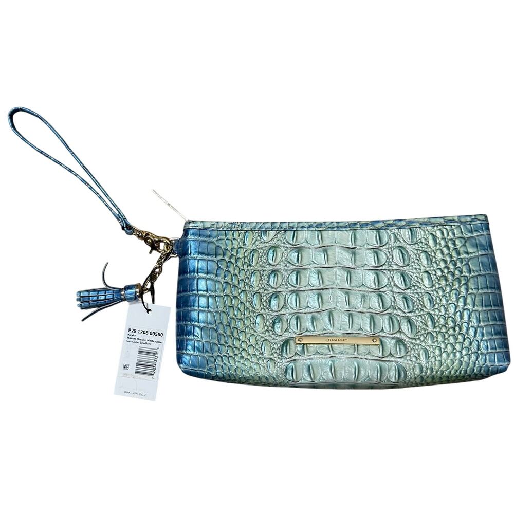 Brahmin Kayla Haven Ombre Melbourne Leather Wristlet Clutch NWT P29